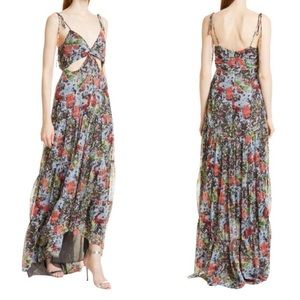 NWT Cinq a Sept Riki Floral Cut Out Gown size 8